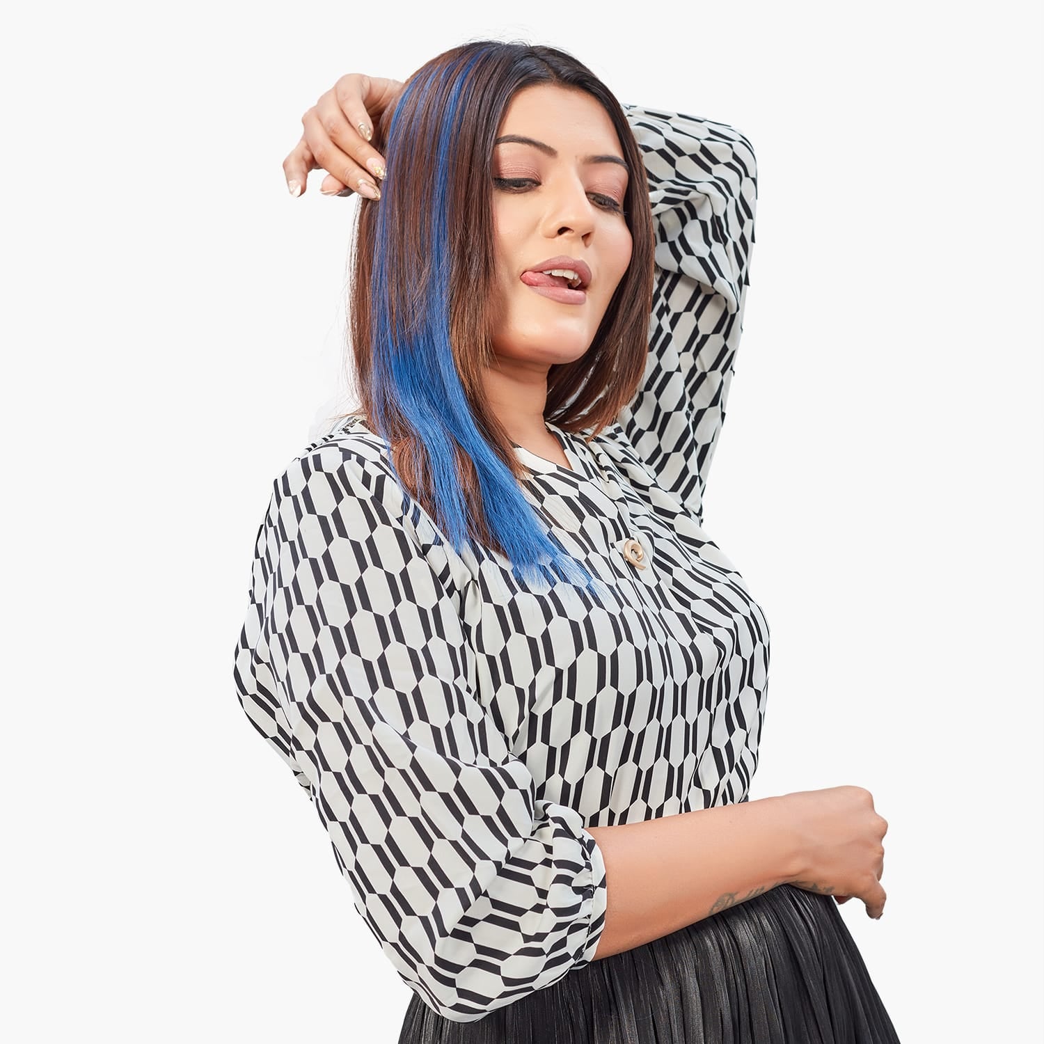 Ocean Blue| Clip-in Hair Streaks | Ewa Hair